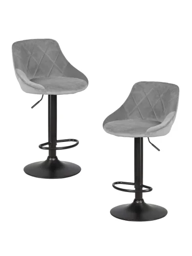 Стул барный набор 2 шт. SET-2 5007_BlackBase-LM LOGAN BLACK, цвет сиденья серый (MJ9-75), цвет основания черный Dobrin, /велюр, ножки/металл/чёрный, размеры - 840*1060***455*480 Стул барный набор 2 шт. SET-2 5007_BlackBase-LM LOGAN BLACK, цвет сиденья серый (MJ9-75), цвет основания черный Dobrin, /велюр, ножки/металл/чёрный, размеры - 840*1060***455*480