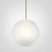 Светильник подвесной GIOPATO COOMBES BOLLE BLS LAMP white glass 1 99037-22 ImperiumLoft белый на 1 лампу, основание золотое в стиле современный шар