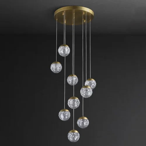 Светильник подвесной VERENA MORE L13 212484-23 ImperiumLoft прозрачный на 13 ламп, основание латунь в стиле современный фото 5 Светильник подвесной VERENA MORE L13 212484-23 ImperiumLoft прозрачный на 13 ламп, основание латунь в стиле современный фото 5