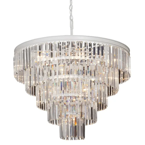 Люстра подвесная V1806-0/8+4+4+1 Vitaluce прозрачная на 17 ламп, основание бежевое в стиле современный классический 