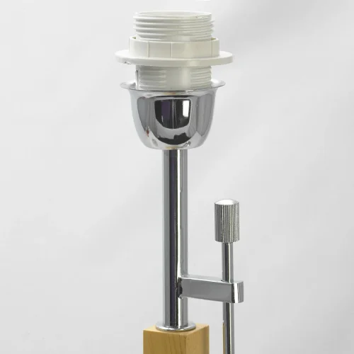 Настольная лампа MONTONE LSF-2504-01 Lussole белая 1 лампа, основание бежевое хром дерево металл в стиле современный  фото 2