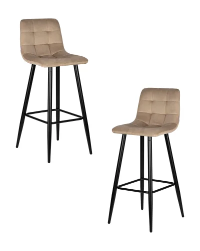 Стул барный набор 2 шт. SET-2 8078-LML NICOLE, цвет сиденья мокко велюр (108-104), черные матовые ножки Dobrin, /велюр, ножки/металл/чёрный, размеры - *1050***430*520 Стул барный набор 2 шт. SET-2 8078-LML NICOLE, цвет сиденья мокко велюр (108-104), черные матовые ножки Dobrin, /велюр, ножки/металл/чёрный, размеры - *1050***430*520