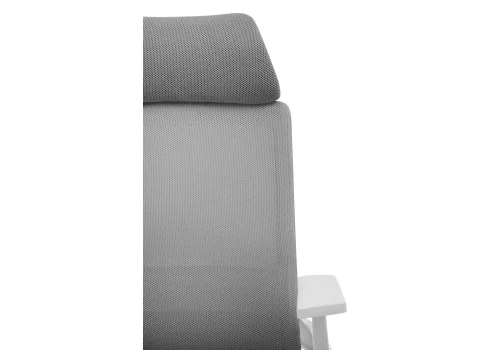Компьютерное кресло Flok gray / white 15607 Woodville, серый/сетка, ножки/пластик/белый, размеры - *1240***620*660 фото 8
