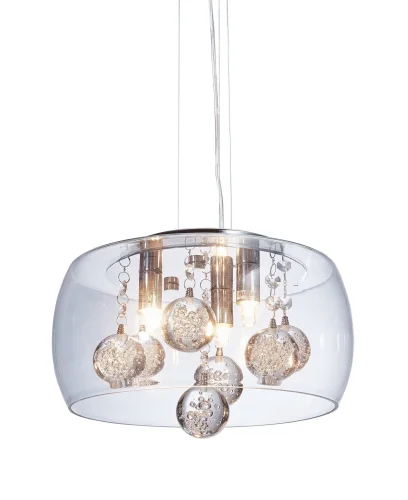 Светильник подвесной Fabina LDP 8077-300 Lumina Deco прозрачный на 3 лампы, основание прозрачное в стиле современный 