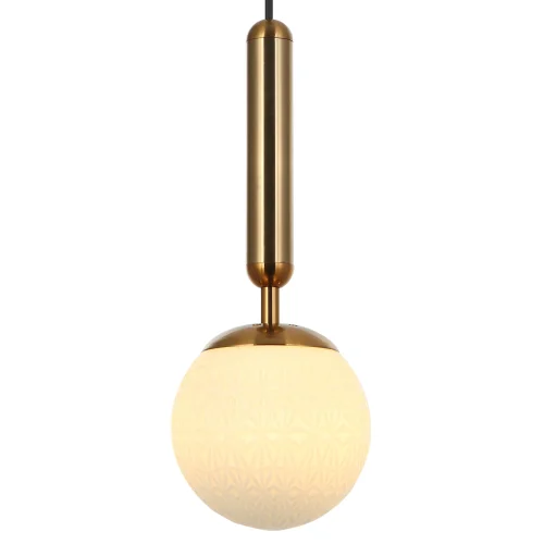 Светильник подвесной Felis 2098/01/01P Stilfort белый 1 лампа, основание бронзовое в стиле современный шар фото 2