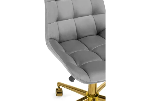 Компьютерное кресло Честер темно-серый / золото 533180 Woodville, серый/велюр, ножки/металл/золотой, размеры - *920***490*600 фото 7