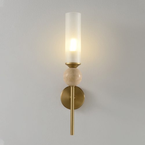 Бра SIMPLY AP1.1 BRASS Crystal Lux белый на 1 лампу, основание латунь в стиле минимализм фото 2