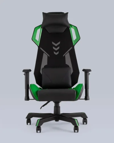 Кресло спортивное TopChairs Рэтчэт, зеленый УТ000036992 Stool Group, чёрный зелёный/экокожа, ножки/пластик/чёрный, размеры - 440*1310***700*740 фото 6