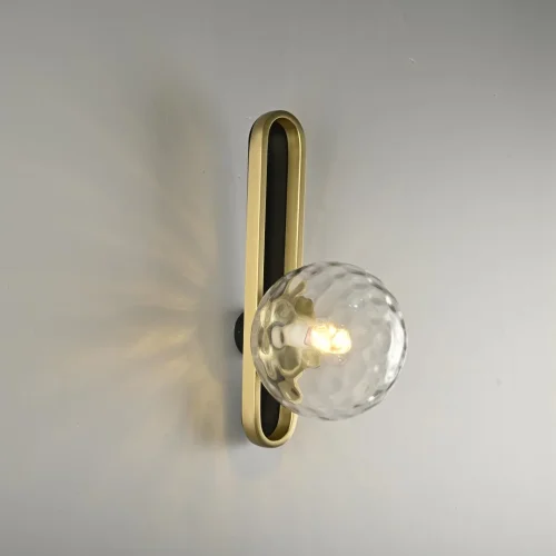 Бра Dixon 229035-22 ImperiumLoft прозрачный на 1 лампа, основание золотое в стиле  молекула шар фото 8