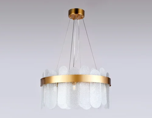 Люстра подвесная Traditional TR5333 Ambrella light прозрачная на 10 ламп, основание золотое в стиле классический  фото 4