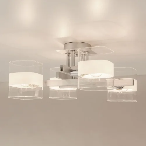 Люстра потолочная Вирта CL139240 Citilux прозрачная на 4 лампы, основание матовое хром в стиле современный  фото 4
