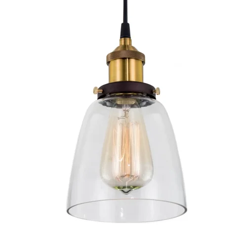 Светильник Эдисон подвесной CL450103 Citilux прозрачный 1 лампа, основание коричневое бронзовое в стиле лофт  фото 2