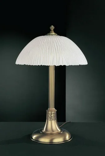 Настольная лампа P 5650 G Reccagni Angelo белая 2 лампы, основание античное бронза латунь металл в стиле классический 