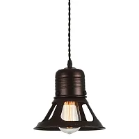 Светильник подвесной лофт LSP-9696 Lussole коричневый 1 лампа, основание коричневое в стиле лофт 