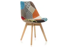 Деревянный стул Mille fabric multicolor 11731 Woodville, разноцветный/ткань, ножки/массив бука/натуральный, размеры - ****490*600