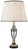 Настольная лампа Tulio WE701.01.304 Wertmark бежевая 1 лампа, основание золотое хрусталь металл в стиле классический 