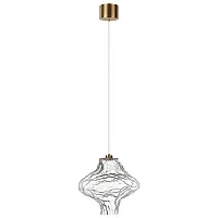 Светильник подвесной LED Ordi 5107/3LA Odeon Light прозрачный на 1 лампу, основание античное бронза в стиле арт-деко современный 