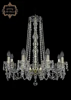 Люстра подвесная хрустальная 11.23.8.220.h-70.Gd.Dr Bohemia Art Classic прозрачная на 8 ламп, основание золотое в стиле классический 
