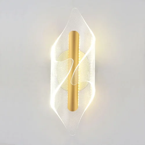 Бра LED Bradford LSP-7295 Lussole прозрачный на 1 лампа, основание матовое золото в стиле современный хай-тек  фото 2