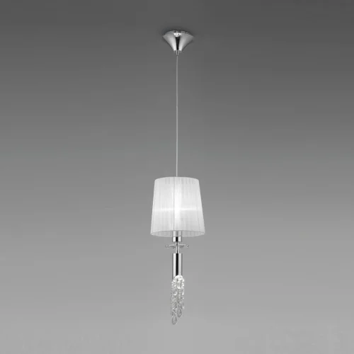 Светильник подвесной CROMO 3861 Mantra белый 1 лампа, основание хром в стиле современный  фото 4