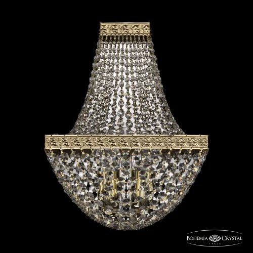Бра 19322B/H1/25IV G Bohemia Ivele Crystal прозрачный на 3 лампы, основание золотое в стиле классический sp