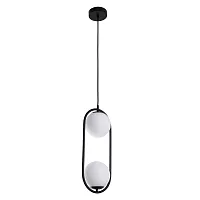 Светильник подвесной Matisse A7745SP-2BK Arte Lamp белый на 2 лампы, основание чёрное в стиле современный шар