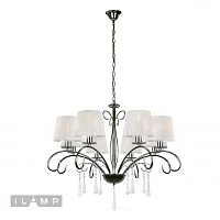 Люстра подвесная Perfection RM7006/8CR iLamp белая на 8 ламп, основание хром в стиле современный американский 