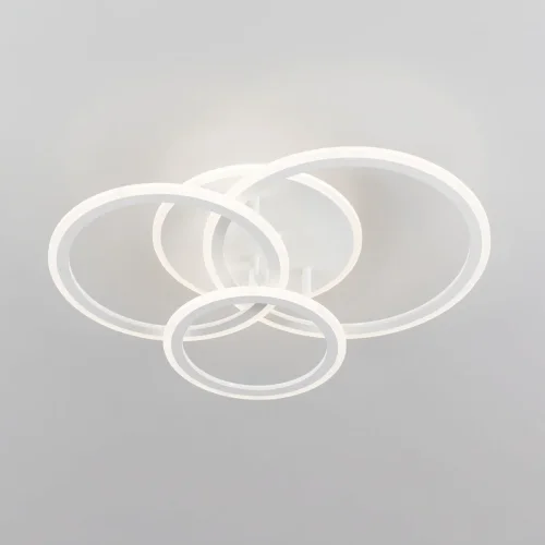 Люстра потолочная LED с пультом Тринити CL238130 Citilux белая на 1 лампа, основание белое в стиле современный с пультом кольца фото 3