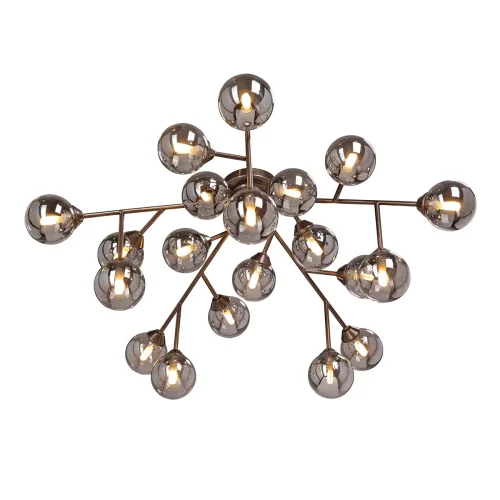Люстра потолочная V4865-7/20PL Vitaluce серая чёрная на 20 ламп, основание бронзовое в стиле арт-деко шар фото 2