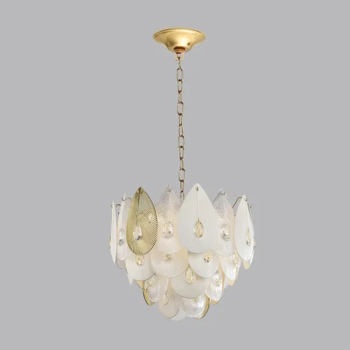 Люстра подвесная Cabochon 5050/17 Odeon Light золотая прозрачная белая на 17 ламп, основание золотое в стиле современный флористика  фото 4