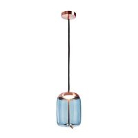 Светильник подвесной LED Knot 8133-C LOFT IT голубой 1 лампа, основание медь в стиле современный выдувное