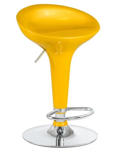 Стул барный 1004-LM BOMBA,  цвет сиденья желтый, цвет основания хром Dobrin, жёлтый/, ножки/металл/хром, размеры - 660*880***430*360