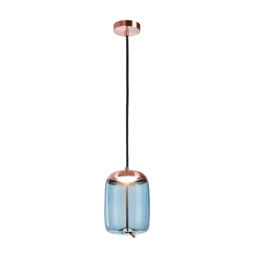 Светильник подвесной LED Knot 8133-C LOFT IT голубой 1 лампа, основание медь в стиле современный выдувное
