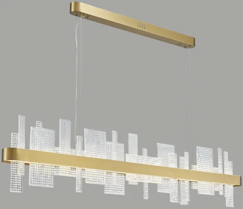 Светильник подвесной LED Lotta WE461.04.303 Wertmark прозрачный 1 лампа, основание золотое в стиле современный линейный