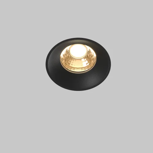 Светильник точечный LED Round DL058-12W2.7K-TRS-B Maytoni чёрный на 1 лампу, основание чёрное в стиле современный хай-тек круглый для затирки фото 3