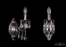 Бра 1702B/1/175/A/NB Bohemia Ivele Crystal без плафона 1 лампа, основание никель в стиле классический 