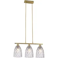 Светильник подвесной Pearle TL5362H-3 Toplight прозрачный 3 лампы, основание золотое в стиле классический 
