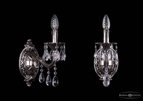 Бра 1702B/1/175/A/NB Bohemia Ivele Crystal без плафона на 1 лампа, основание никель в стиле классический 