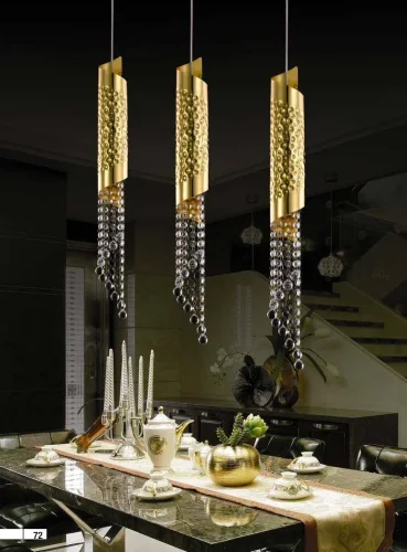 Светильник подвесной CREDO SP1 GOLD Crystal Lux прозрачный 1 лампа, основание золотое в стиле современный  фото 3