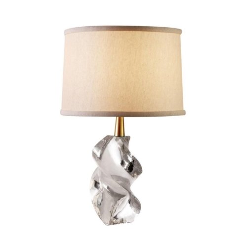 Настольная лампа Lina APL.802.04.01 Aployt бежевая 1 лампа, основание прозрачное золотое металл стекло в стиле современный 