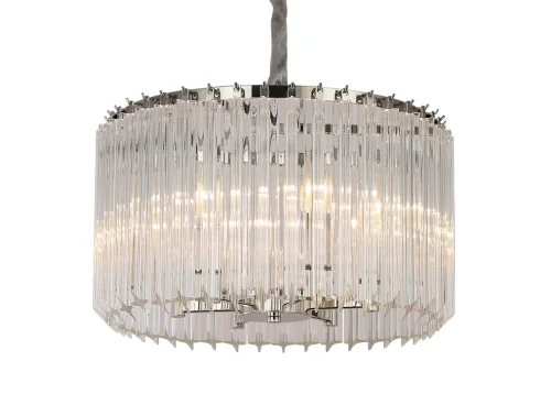 Люстра подвесная 8906/C Newport прозрачная на 6 ламп, основание никель в стиле классический современный американский  фото 2