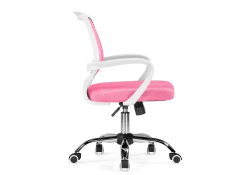 Компьютерное кресло Ergoplus pink / white 15376 Woodville, розовый/ткань, ножки/металл/хром, размеры - *940***610* фото 4