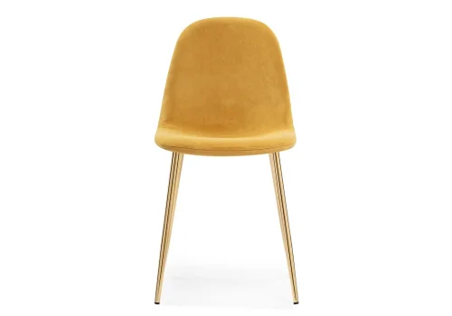 Стул на металлокаркасе Lilu 1 yellow / gold 15371 Woodville, жёлтый/велюр, ножки/металл/золотой, размеры - ****430*530 фото 2