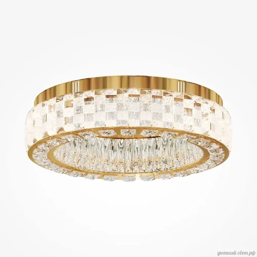 Люстра потолочная LED Castello MOD336CL-L100G3K Maytoni прозрачная на 1 лампа, основание золотое в стиле современный 
