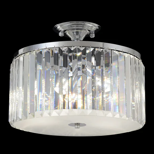 Светильник потолочный HILTON PL4 CHROME Crystal Lux прозрачный на 4 лампы, основание хром в стиле классический современный 