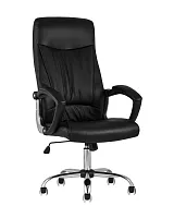 Кресло руководителя TopChairs Tower, черное УТ000001950 Stool Group, чёрный/экокожа, ножки/металл/хром, размеры - ****630*700