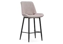 Полубарный стул Седа К латте / черный 511178 Woodville, бежевый/велюр, ножки/металл/чёрный, размеры - ****490*570