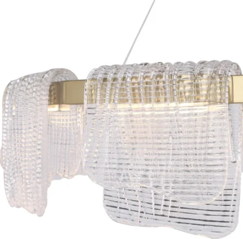 Люстра подвесная LED Voile SL6021.203.66 ST-Luce прозрачная на 1 лампу, основание золотое в стиле современный фото 2