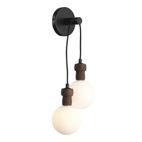 Бра Cork SL6226.411.02 ST-Luce белый на 2 лампы, основание чёрное коричневое в стиле минимализм 