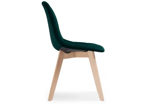 Деревянный стул Filip green / wood 15100 Woodville, зелёный/велюр, ножки/массив бука дерево/натуральный, размеры - ****460*530 фото 4